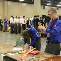 Davey McGinnis and Becka Williams of Mount Pleasant TSA work hard in Problem Solving!