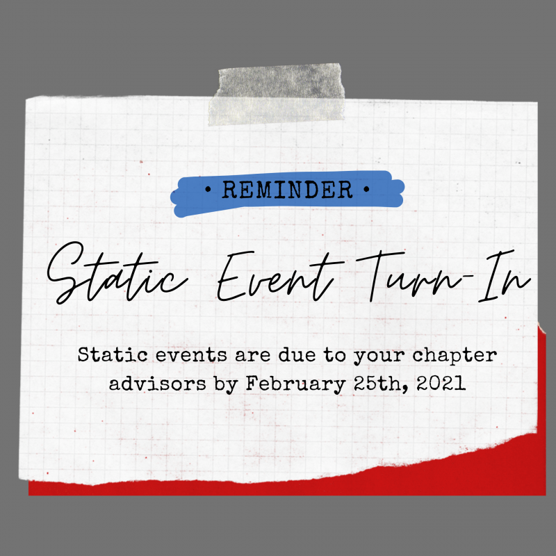 Static Event Posts Static Events Due Date Reminder | Delaware TSA